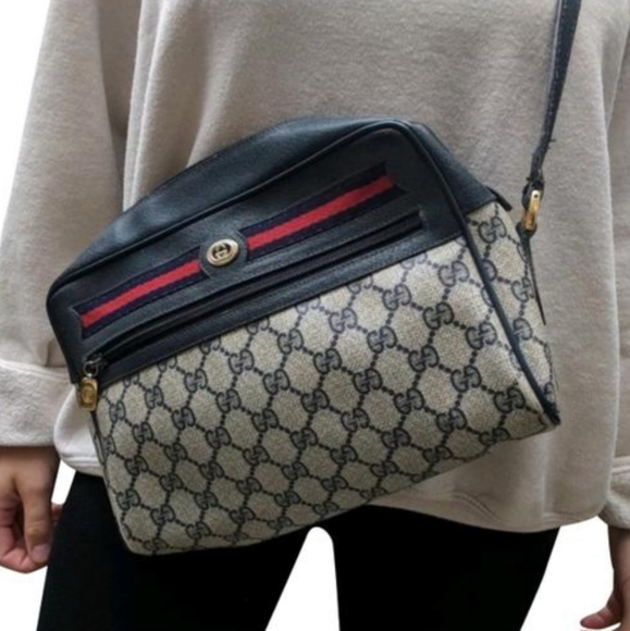 Gucci Handbags - Authentic Vintage Gucci GG Monogram Supreme Sherry Web Ophidia Camera Shoulder